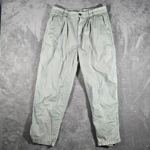 Madewell Pleated Crop‎ Pants Casual Trousers Khaki Green Women's Size 30
